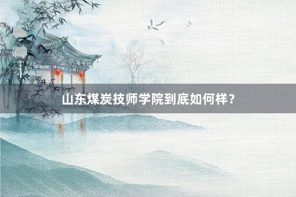 山东煤炭技师学院到底如何样？